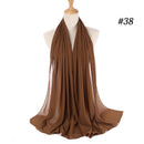Muslim Bubble Chiffon Hijab Scarf Women Solid Color Soft Long Shawls and Wraps Georgette Head Scarves Ladies Hijabs