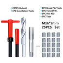 XCAN Thread Repair Tool 25pcs M3/M4/M5/M6/M7/M8/M10/M12/14 for Restoring Damaged Thread Spanner Wrench Twist Drill Bit Hand Tool