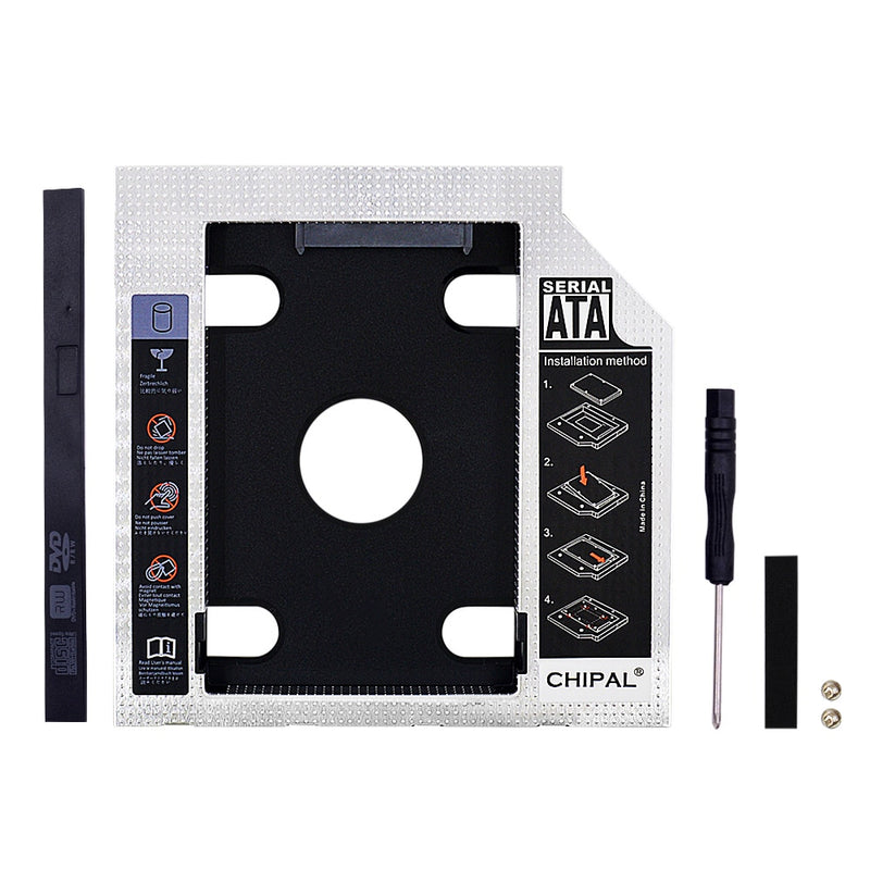 CHIPAL 2nd HDD Caddy 12.7mm 9.5mm SATA 3.0 2.5&#39;&#39; HD Hard Disk Drive Enclosure SSD Case Box For Laptop CD-ROM DVD-ROM Optical Bay
