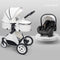 Luxury Baby Stroller 3 in 1 High Landscape Baby Cart Can Sit Can Lie Portable Pushchair Baby Cradel Infant Carrier Free Shipping