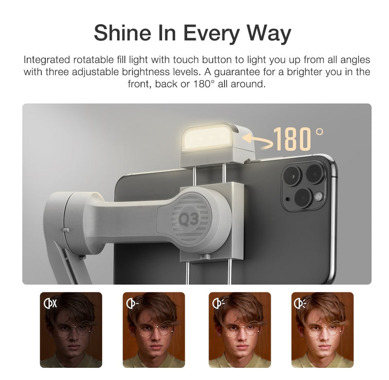 ZHIYUN Official SMOOTH Q3 Gimbal Smartphone 3-Axis Phone Gimbals Stabilizer for iPhone 13 pro max/Xiaomi/Huawei VS DJI OM 5