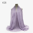 180X95CM Women Classic Muslim Crinkle Hijab Scarf Soft Cotton Head Scarves Turban Shawls Wraps Islamic Headband Femme Musulman