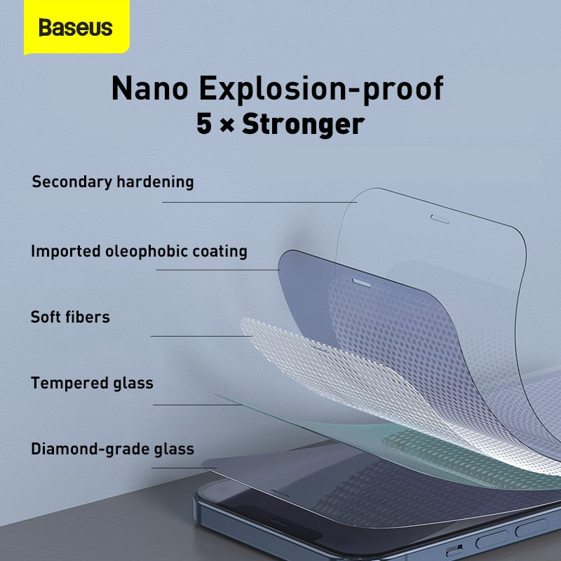 Baseus 2Pcs Tempered Glass For iPhone 14 13 Pro Max Protector For iPhone 12 Pro Max Glass Tempered Film Screen Protector Glass