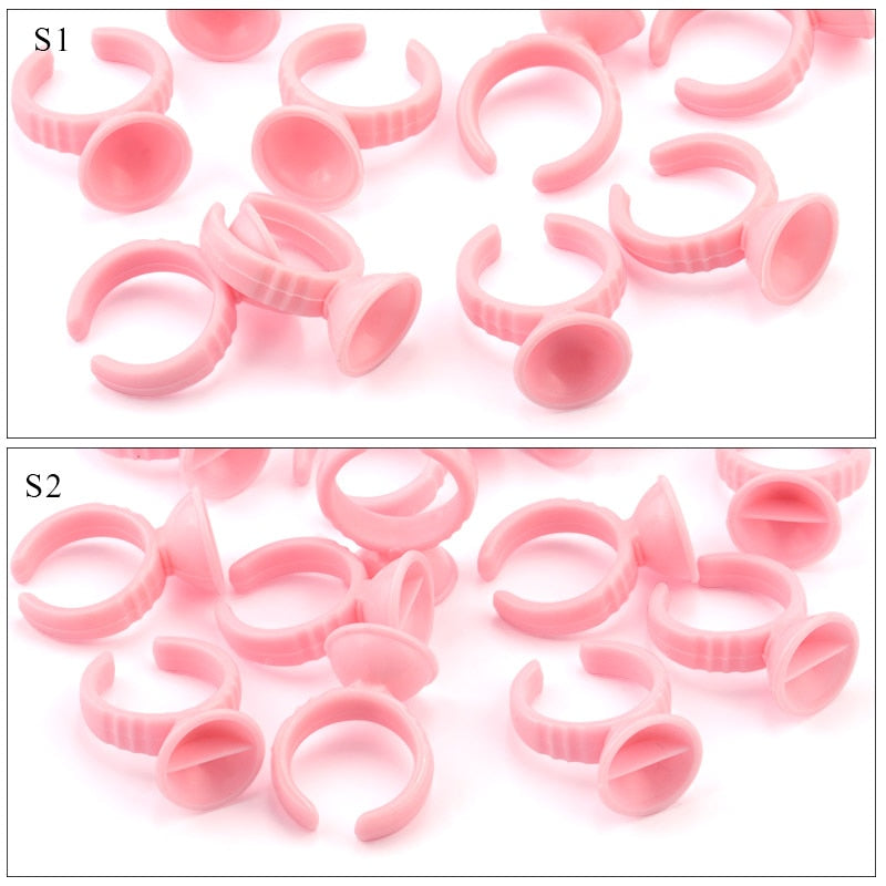Wholesale 50/100Pcs Disposable Eyelash Extension Glue Rings,Eyelash Extension Glue Holder Holder glue container Tattoo Pigment