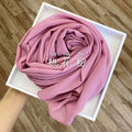Wome&#39;s Scarves Malaysian Muslim Hijabs Wraps Pearl Chiffon Plain Solid Color Arab Modest Headscarf Rectangle Long Shawl 175x70cm