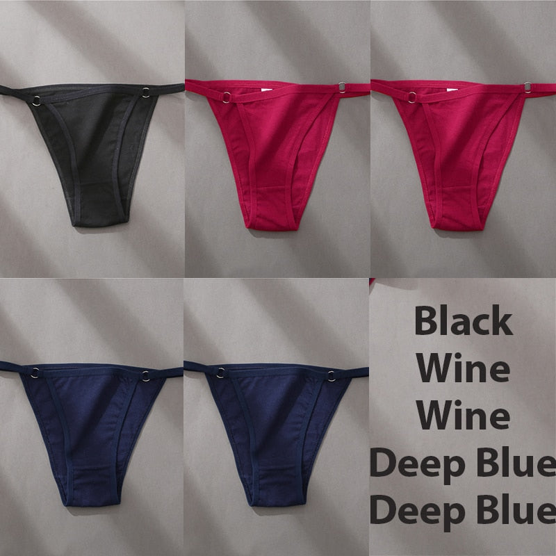 5PCS/Set Sexy Underwear Cotton Panties Women Lingerie Female Underpants Hoop Design Waistband Briefs Intimate Bikini Panty Woman