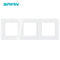 SRAN F6 Series White Crystal Tempered Glass Panel Light switch eu french wall socket usb tv rj45 rj11 Sensor switch Module DIY