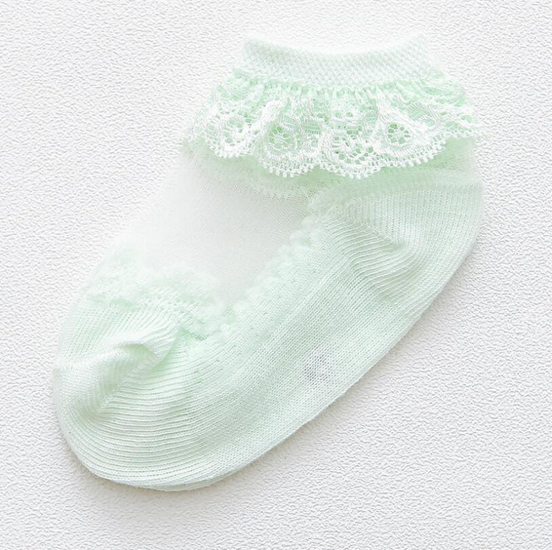 Cute Lace Flower Mesh Summer Newborn Baby Socks Cotton Baby Girl Socks See Through Anti Slip Socks Calcetines Skarpetki Sokke