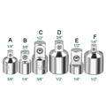 Ratchet Wrench Socket Converter Sleeve Head Adapter 1/2 &quot;Big Fly To 3/8&quot; Fly To 1/4 &quot;Stainless Steel to 1/4&quot; To 1/2 &quot;To 3/8&quot;