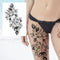 Sexy Flower Temporary Tattoos For Women Body Art Painting Arm Legs Tattoos Sticker Realistic Fake Black Rose Waterproof Tattoos