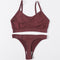Sexy Women Bra Set Seamless Bra and Pantys Set Sexy Lingerie Set Rib Crop Top Female Brassiere Low Wasit Thong Fitness Underwear
