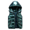 Women Winter Vests Hooded 2022 New Short Bright Color Vest Cotton Padded Jacket Sleeveless Female Winter Waistcoat Vest