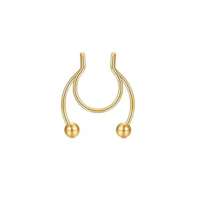 2021 Fake Piercing Nose Ring Alloy Nose Piercing Hoop Septum Rings For Women Fashion Body Jewelry Gifts Magnetic Fake Piercing