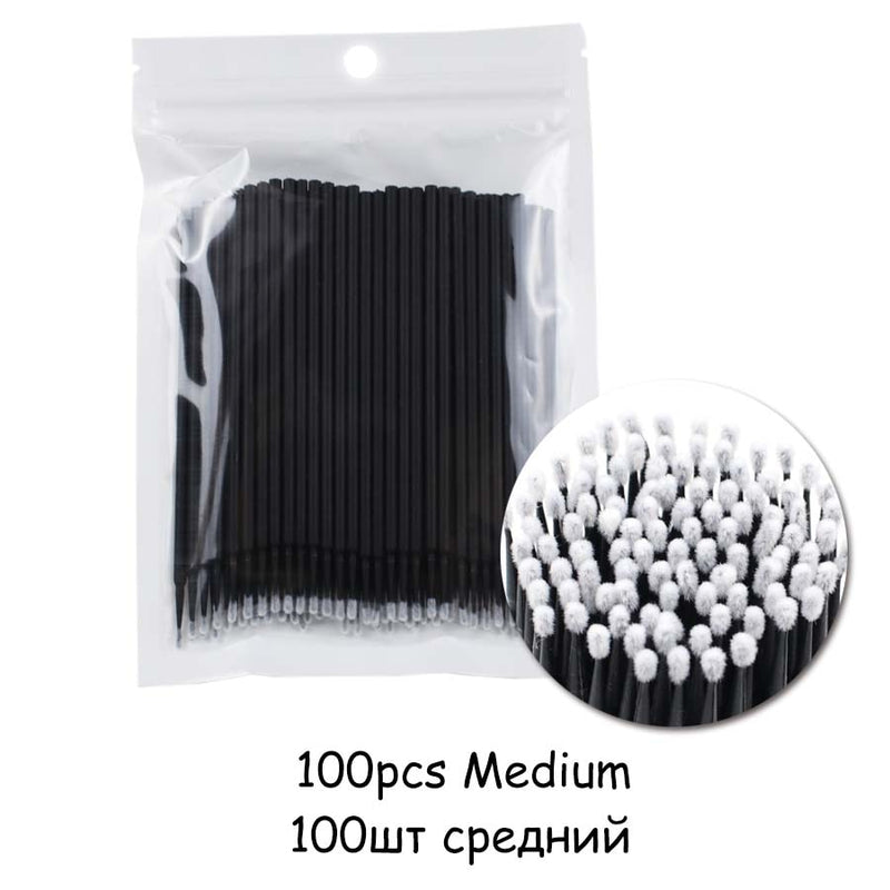 100PCS/Bag Eyelash Brushes Disposable Cotton Swab Micro Individual Eyelashes Microbrush Lash Removing Lash Extension Accessories