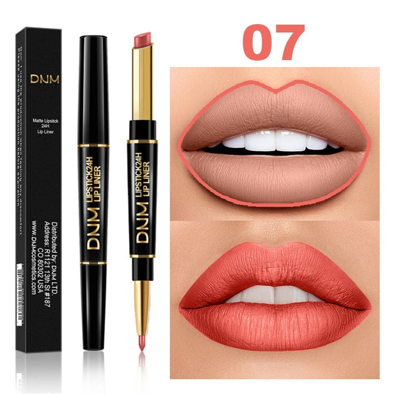 2 IN 1  Lip Liner Waterproof Matte Lipstick Pencil Contour Tint Sexy Red Matte Long Lasting Moisturizer Lipliner Cosmetics TSLM1