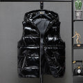 2022 New Women Winter Bright Vests Hooded Thick Vest Waterproof Cotton Padded Sleeveless Coat Female Waterproof Thick Waistcoat