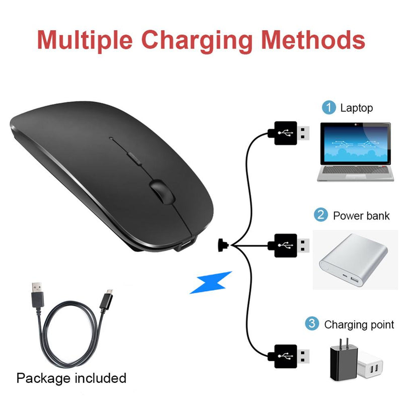 1600Dpi Wireless Mouse 2.4G Classic Rechargeable Mice Ultra-Thin Silent Mouse Mute For Laptop PC Office Notebook