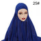 Muslim Chiffon Scarf For Women Fashion Veil Instant Hijab Wrap Headscarf Islam Solid Color Cap Musulman Wrap Scarves 25 Colors