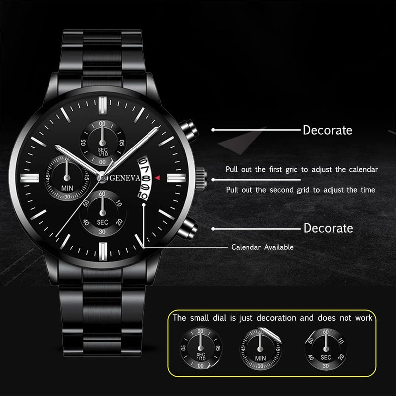 Fashion Mens Sports Watches Luxury Men Stainless Steel Quartz Wrist Watch for Man Business Casual Leather Watch часы мужские