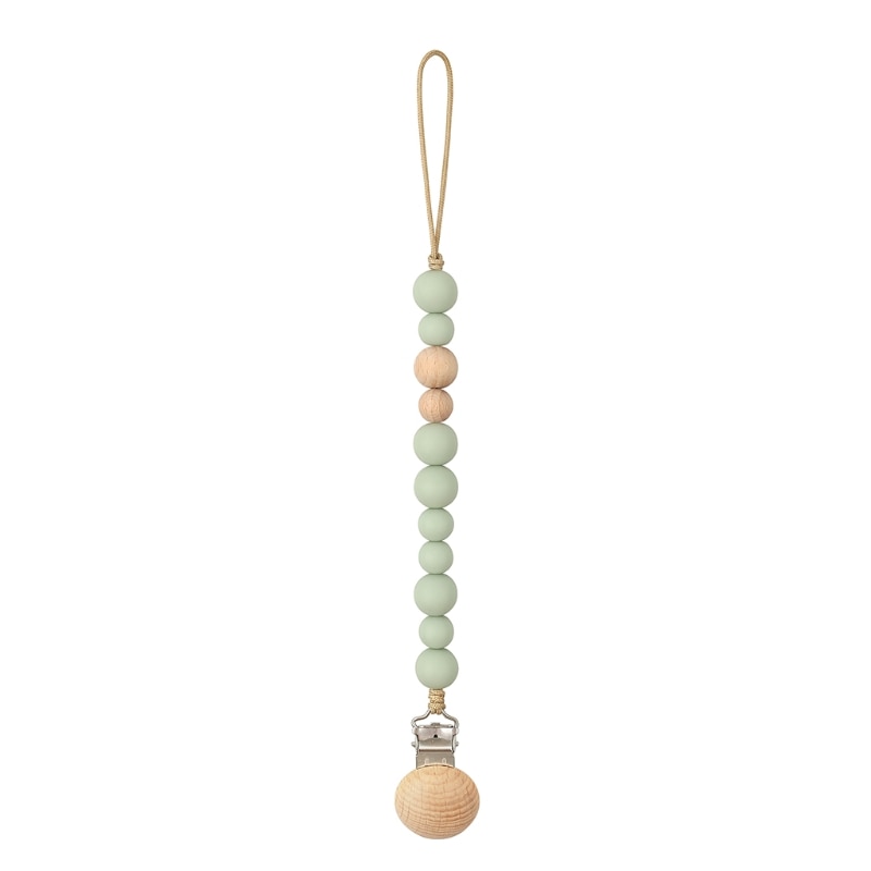 Baby Pacifier Clips Silicone Beads Wooden Ring Pacifier Chain Infant Nipple Appease Soother Chain Clips Dummy Holder Nipple Clip