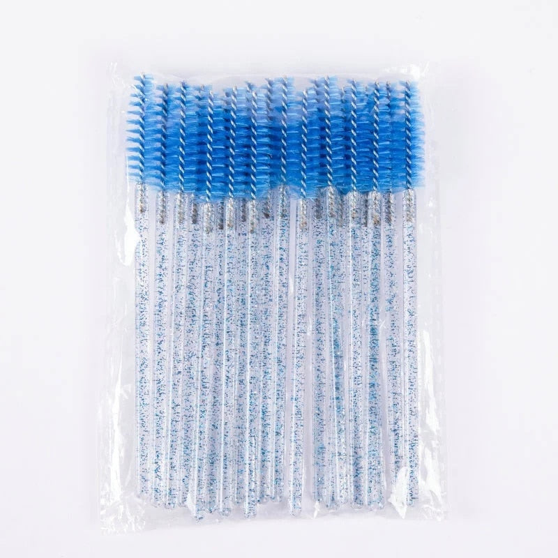 50/5Pcs Eyelash Extension Disposable Makeup Eyebrow Brush Mascara Stick Applicator Eyelashes Crystal Eyelash Brush Tool
