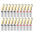 20pcs/10pairs Nakamichi BANANA PLUGS 24K Gold-plated 4MM Banana Connector with Screw Lock For Audio Jack Speaker Plugs Black&amp;Red