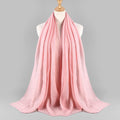 2021 NEW Flocked Bubble Cotton Scarf Hijabs For Muslim Women Soild Color Breathable Islamic Headscarf Arab Head Scarves