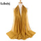Muslim 2021 New Chiffon Hijab Scarf Women Solid Color Soft Long Shawls and Wraps Islamic Head Scarves Fashion turbante mujer