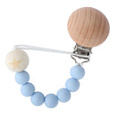 Baby Pacifier Chain Wooden Handmade Chain Silicone Wooden Plastic Clip  Baby Nipple Clips Teether Necklace baby Chew accessories