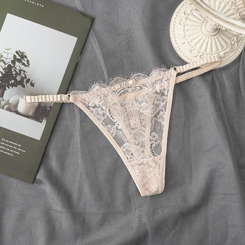 Women Sexy Lace Panties G String Transparent Underwear Hollow Out Panties Mesh Thongs Sex Low Waist Seamless Briefs Lingerie