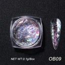 Crystal Fire Opal Flakes Nail Sequins Purple Holographic Glitter DIY Chrome Powder for Spring Nails Manicure Paillettes GL1857