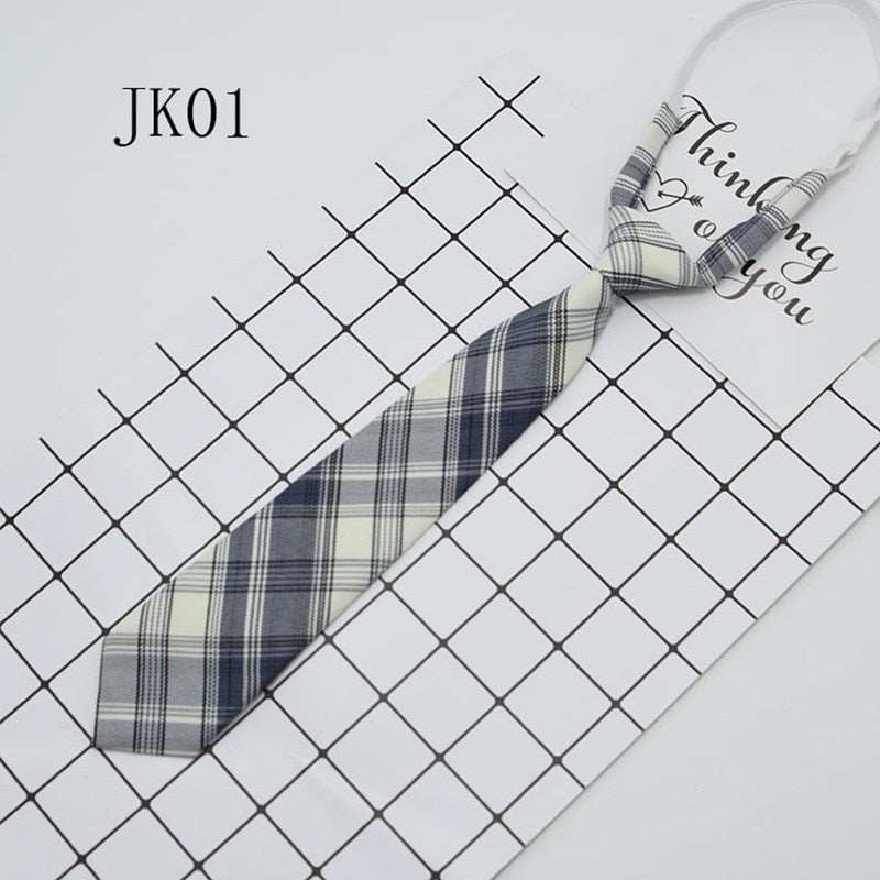 Lazy JK Ties Women Plaid Neck Tie Girls Japanese Style for Jk Uniform Cute Necktie Plaid Uniform School Accessories