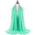 Muslim new Bubble Chiffon Hijab Scarf Women Solid Color Soft Long Shawls and Wraps Georgette Islamic Head Scarves Ladies Hijabs