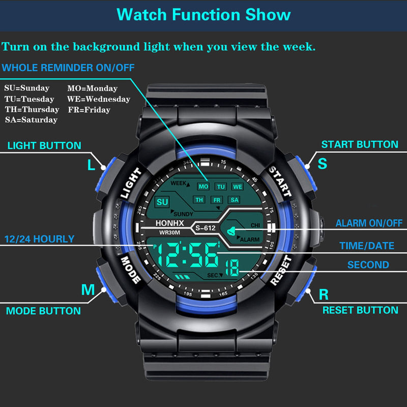 Honhx Led Digital Watch A Variety Of Styles Of Cool Sports Electronic Watches With 4 Buttons Life Waterproof Watch Часы Мужские