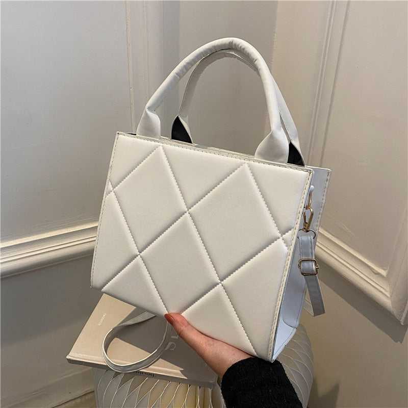 2022 New Spring Women Shoulder Bag Trendy Plaid Pu Leather Crossbody Bags Fashion Ladies Handbags Brand Designer Top Handle Bag