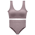 CINOON Sexy Seamless Tops Set High Waist Panties Women Wireless Underwear Suit Soft Padded Bras Set Backless Bralette Lingerie
