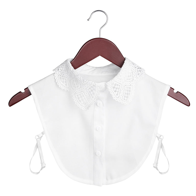 Women Cotton Lace Fake Collar Blouse Vintage Detachable Collar Women&