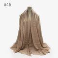 180X95CM Women Classic Muslim Crinkle Hijab Scarf Soft Cotton Head Scarves Turban Shawls Wraps Islamic Headband Femme Musulman