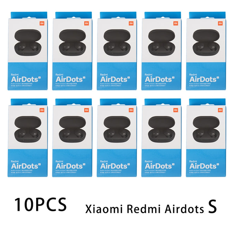 3/6/10 Pieces Xiaomi Redmi AirDots 2 Noise Reduction with Mic AI Control White Redmi AirDots S True Wireless Headset Wholesale