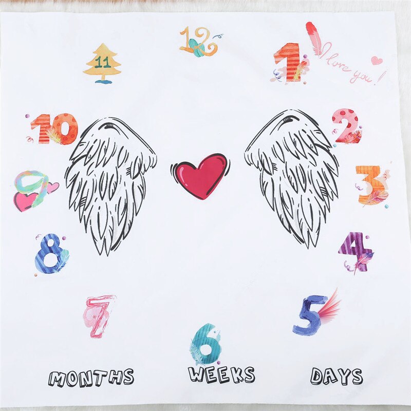Baby Milestone Background Photo Blanket Infant Photography Backdrop Cloth Kids Photographic Calendar Photo Props Accessories