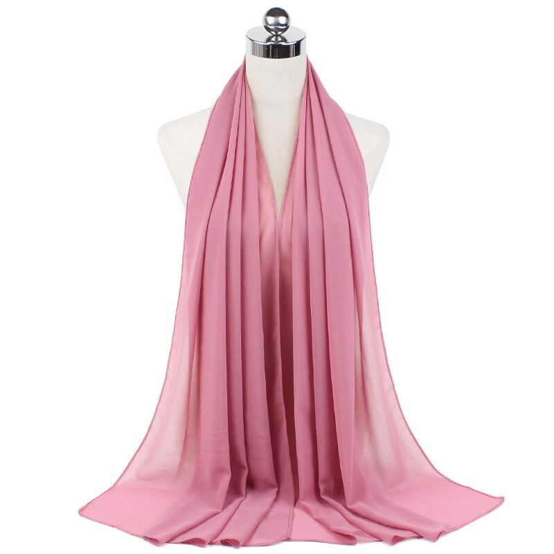 2021 Fashion Women Solid Chiffon Headscarf Ready To Wear Instant Hijab Scarf Muslim Shawl Islamic Hijabs Arab Wrap Head Scarves