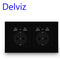 Delviz EU Standard USB socket, Double Outlet,16A Quality power panel AC 110~250V 146mm * 86mm,Double frame Wall USB Power Outlet