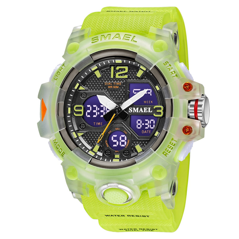Sport Watch Military Watch For Men Alarm Clock Stopwatch LED Digital Back Light Dual Time Display 8008 Men&