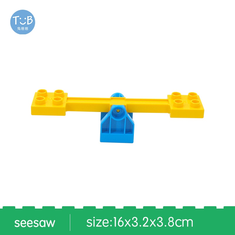 Blocks Amusement Park Accessory Slide Ladder Swing Seesaw Carousel Big Large-particle City Building Children&