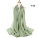 Muslim Bubble Chiffon Hijab Scarf Women Solid Color Soft Long Shawls and Wraps Georgette Head Scarves Ladies Hijabs