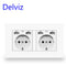 Delviz EU Standard USB socket, Double Outlet,16A Quality power panel AC 110~250V 146mm * 86mm,Double frame Wall USB Power Outlet