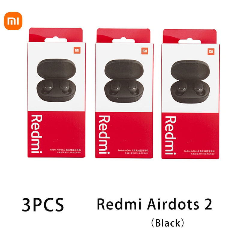 3/6/10 Pieces Xiaomi Redmi AirDots 2 Noise Reduction with Mic AI Control White Redmi AirDots S True Wireless Headset Wholesale