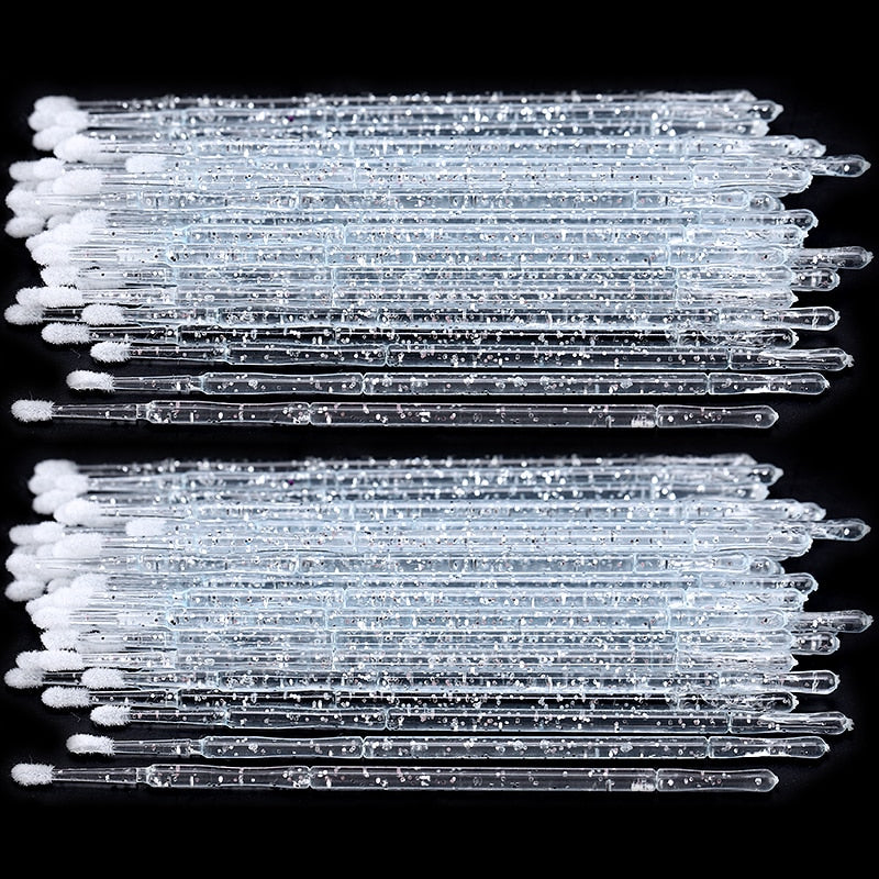 Crystal Disposable Eyelash Brushes Swab Microbrushes Eyelash Extension Tools Individual Eyelashes Removing Tools Applicators