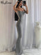 Hugcitar Satin Slip Sleeveless Backless Slim Sexy Maxi Dress 2022 Spring Women  Party Y2K Concise Bodycon Elegant  Clothing