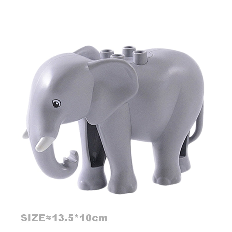 Big Size Building Blocks Cat Dog Pig Rabbit Model Accessories Compatible Bricks Farm Animals Set Assemble Education Toys For Kid
